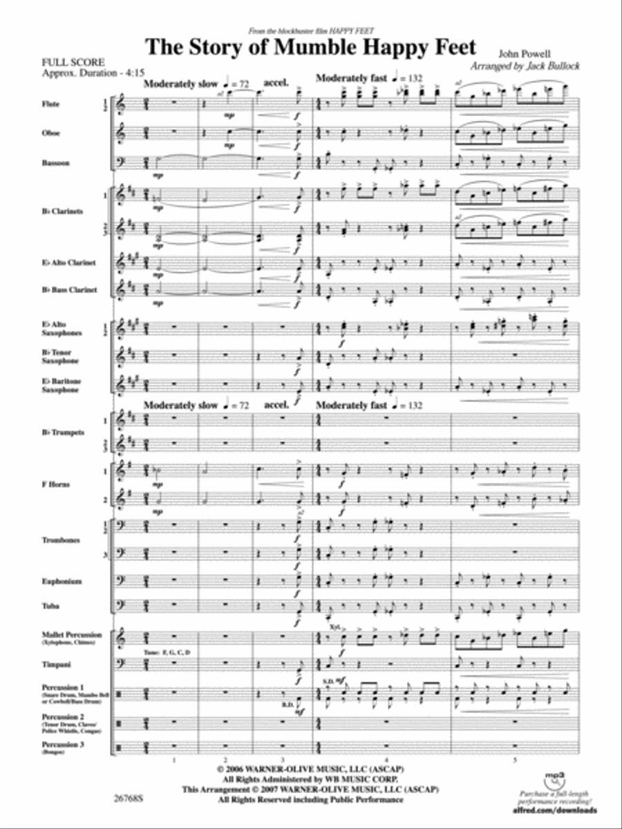 The Story of Mumble Happy Feet Concert Band scores gallery preview page 2