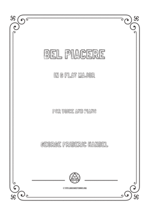 Book cover for Handel-Bel piacere in G flat Major,for Voice and Piano