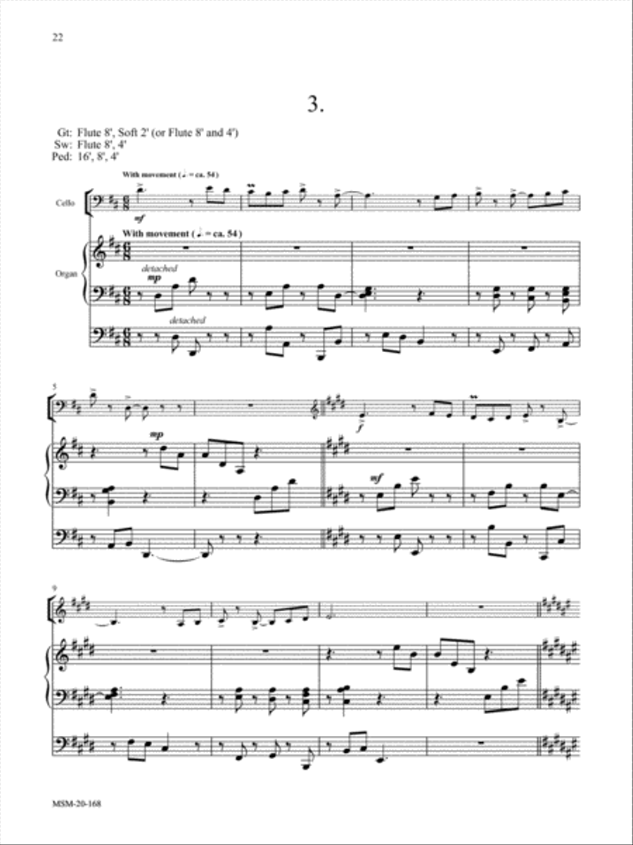 O Come, Emmanuel: Six Advent and Christmas Hymns for Cello or Viola and Organ Cello scores gallery preview page 14