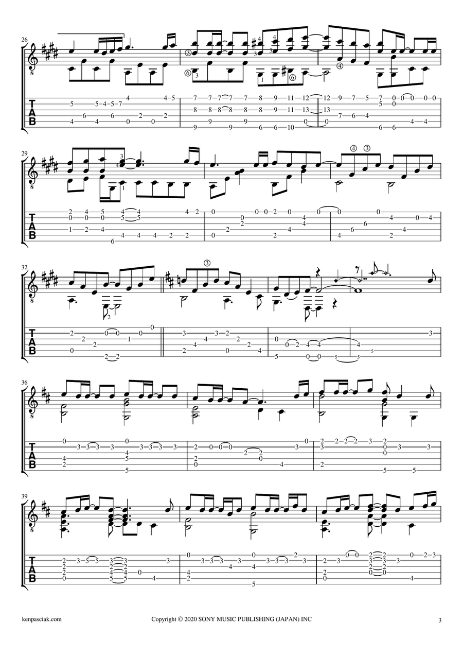Homura Acoustic Guitar scores gallery preview page 5