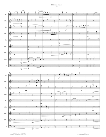Mouton: Christmas Motet for Flute Choir image number null