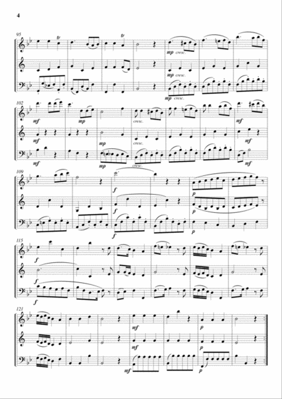 Tafelmusik (for Flute/Oboe, Clarinet in B flat and Bassoon) Woodwind Trio scores gallery preview page 4