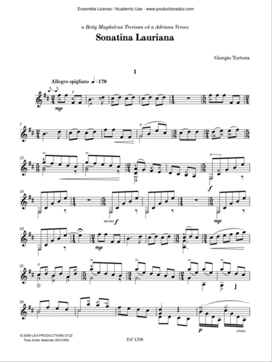 Sonatina Lauriana Sonatina Lauriana Classical Guitar scores gallery preview page 2