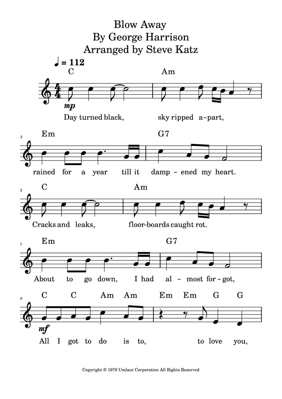 Blow Away Piano scores gallery preview page 1