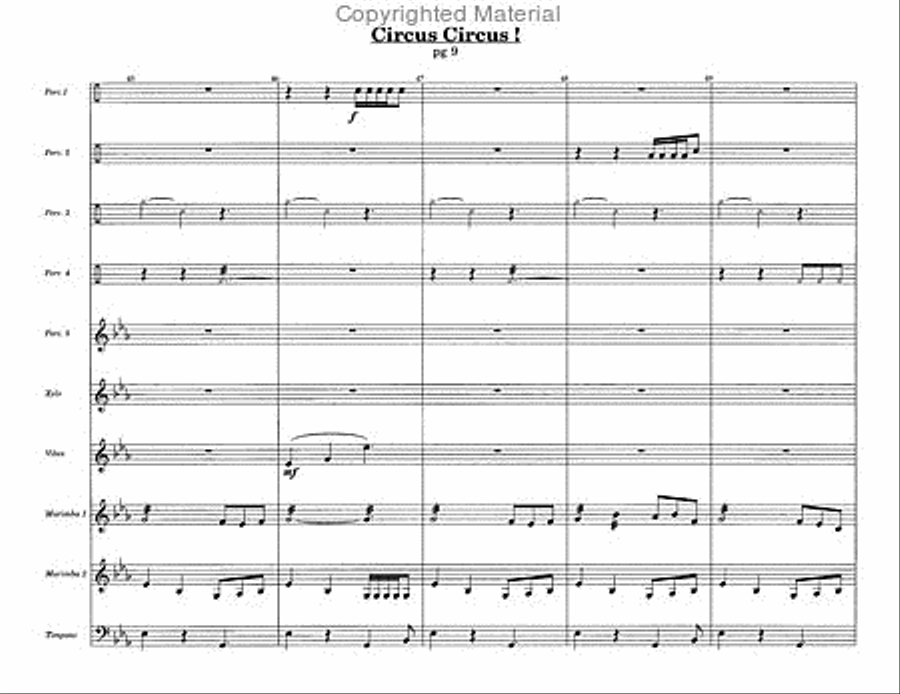 Circus Circus ! Percussion Ensemble scores gallery preview page 6