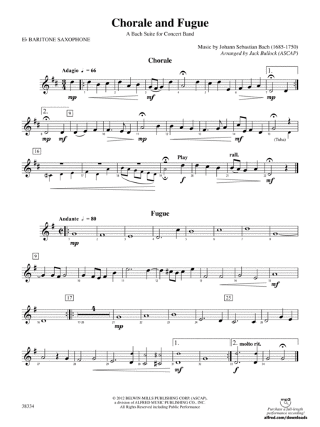 Chorale and Fugue: E-flat Baritone Saxophone