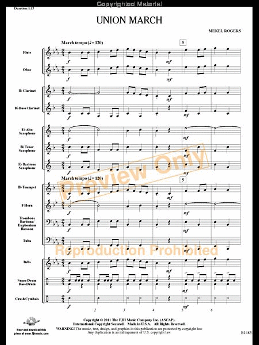 Union March Concert Band scores gallery preview page 2