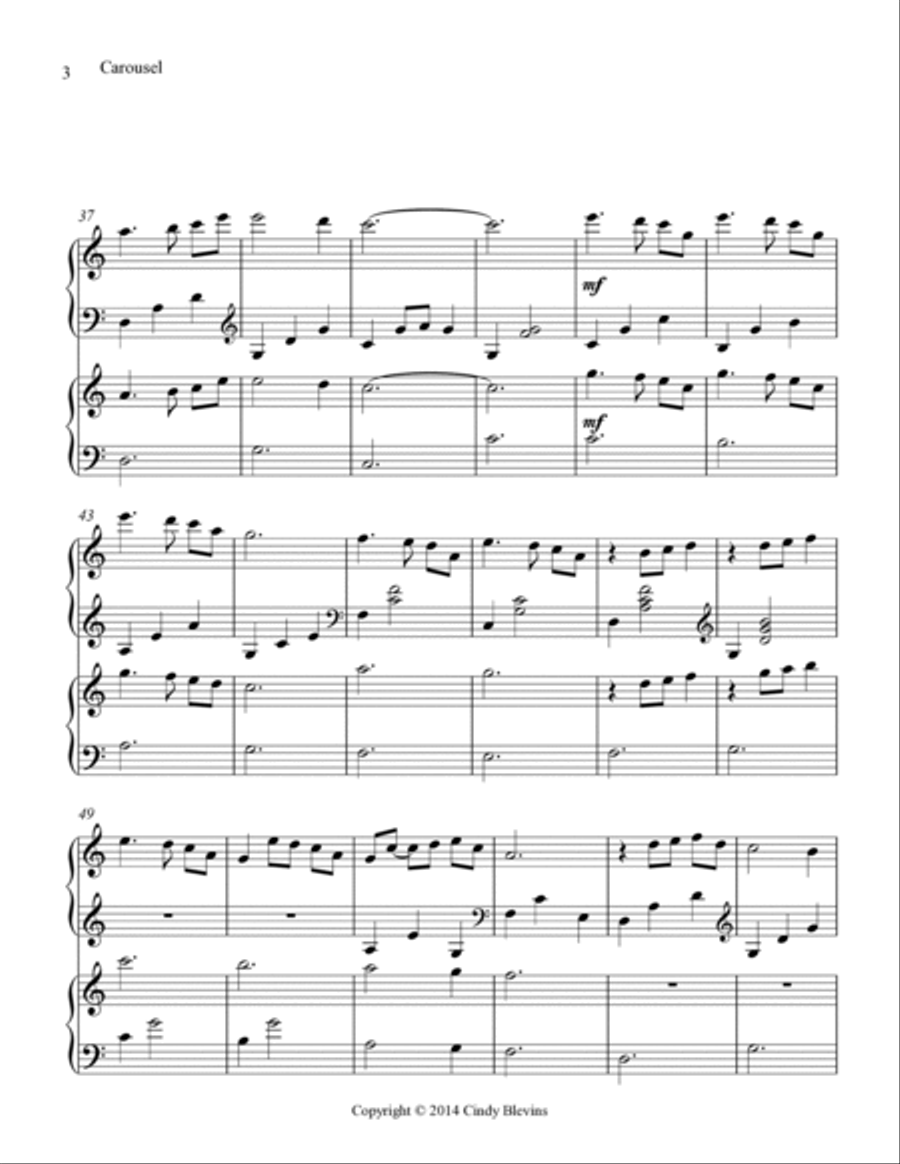 Carousel, Lap Harp Duet Carousel, Lap Harp Duet Lap Harp scores gallery preview page 4