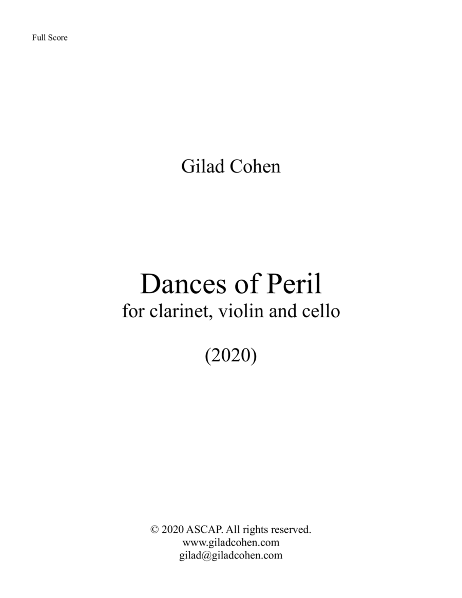 Dances of Peril (for clarinet, violin, cello) image number null