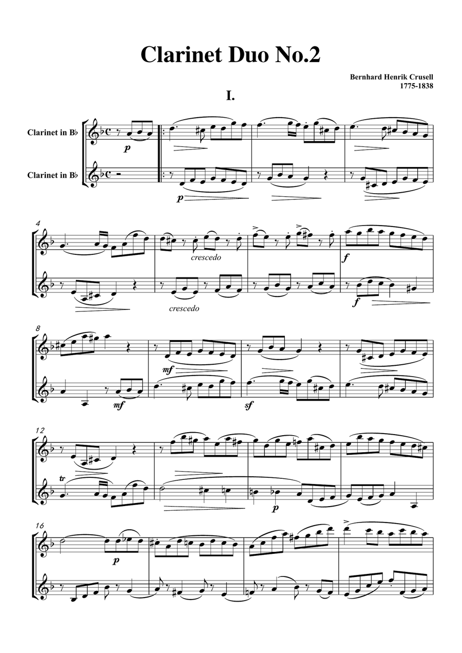 Crusell-Clarinet Duo No.2 Clarinet Duet scores gallery preview page 3