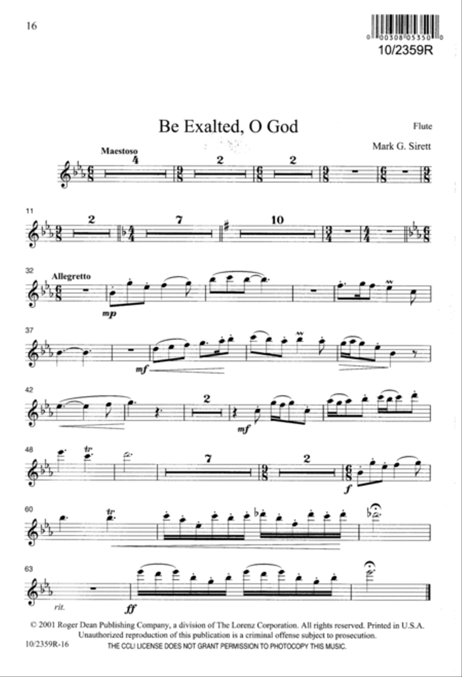 Be Exalted, O God 4-Part scores gallery preview page 16