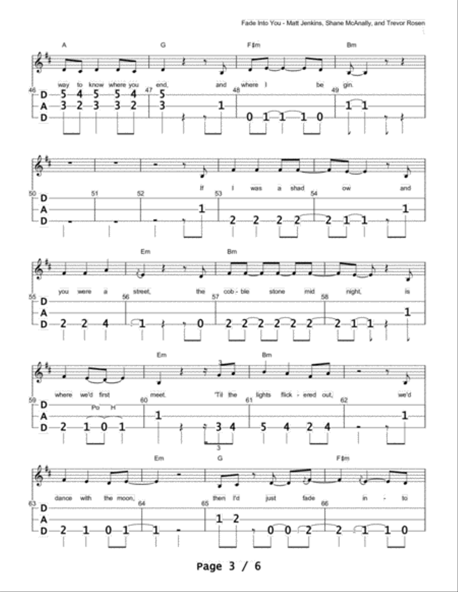 Fade Into You Dulcimer scores gallery preview page 3