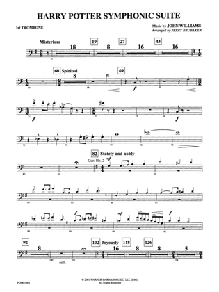 Harry Potter Symphonic Suite: 1st Trombone
