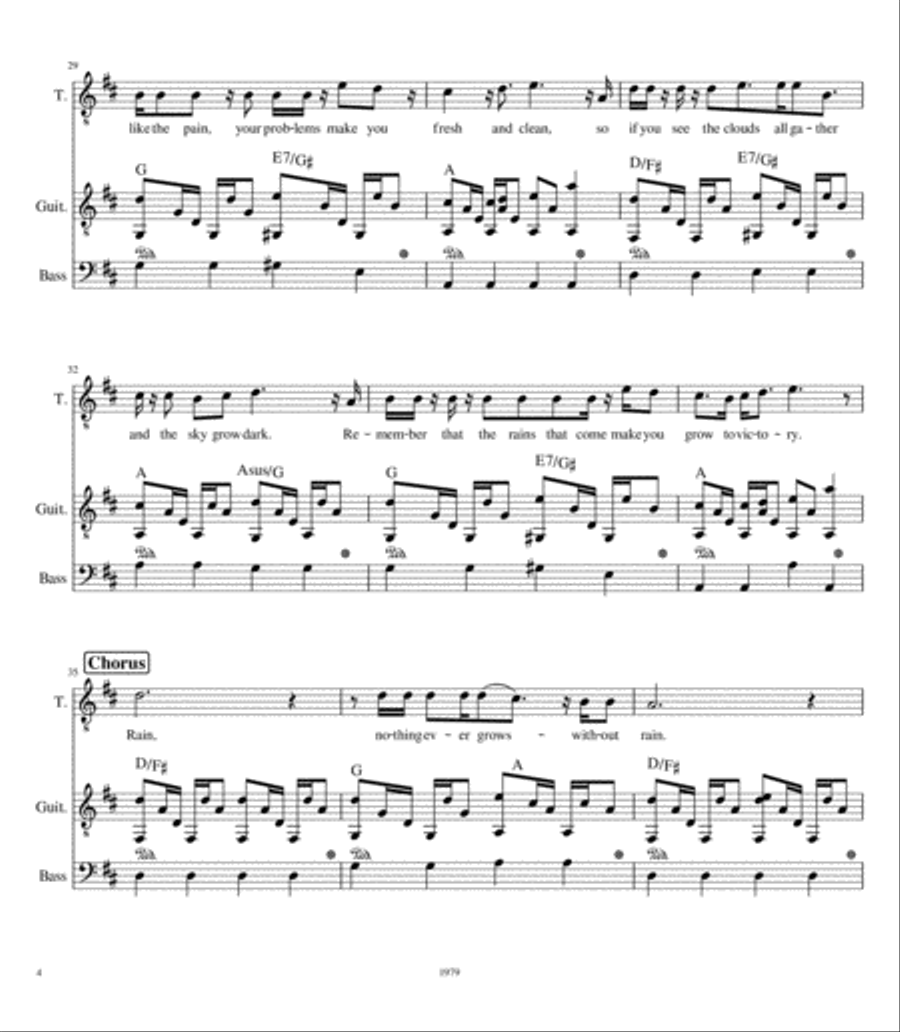 Rain (Tenor Solo) Small Ensemble scores gallery preview page 4