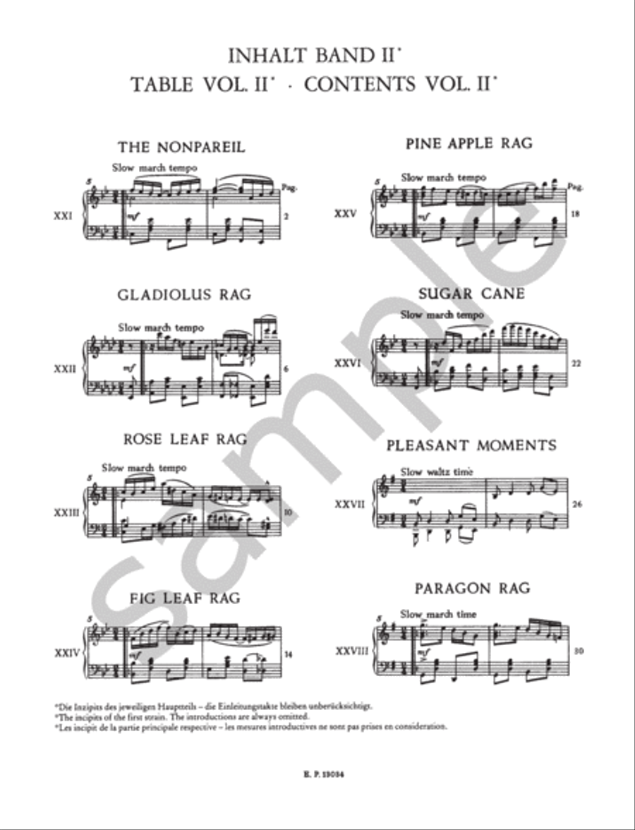 Ragtimes for Piano