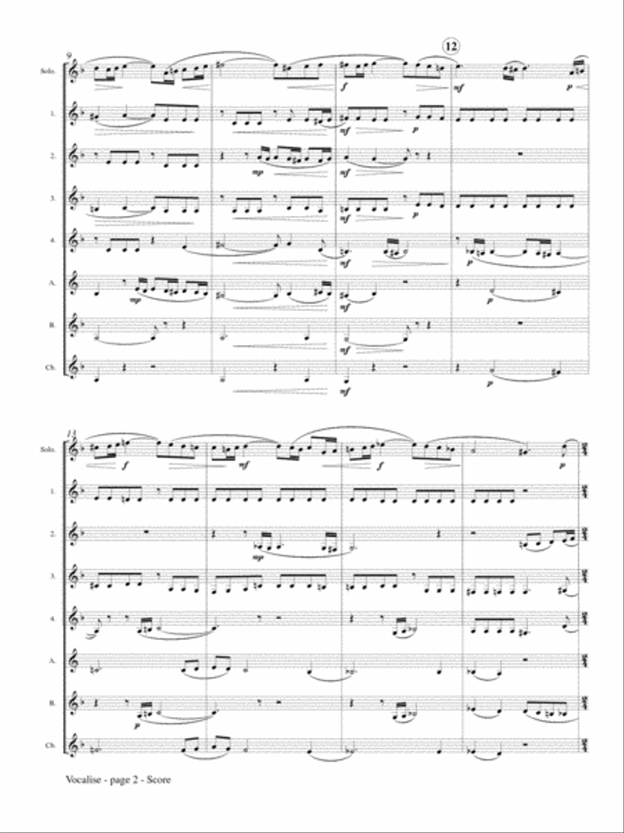 Vocalise for Clarinet Choir Clarinet Choir scores gallery preview page 3