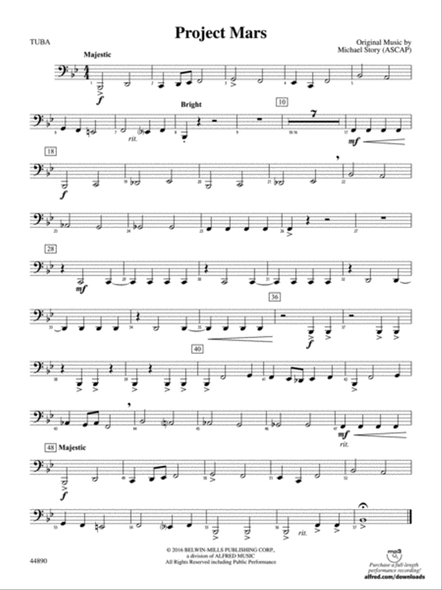Project Mars: Tuba Project Mars: Tuba Concert Band scores gallery preview page 1