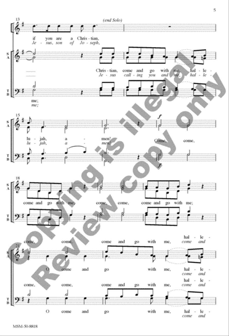 Come and Go with Me 4-Part scores gallery preview page 4