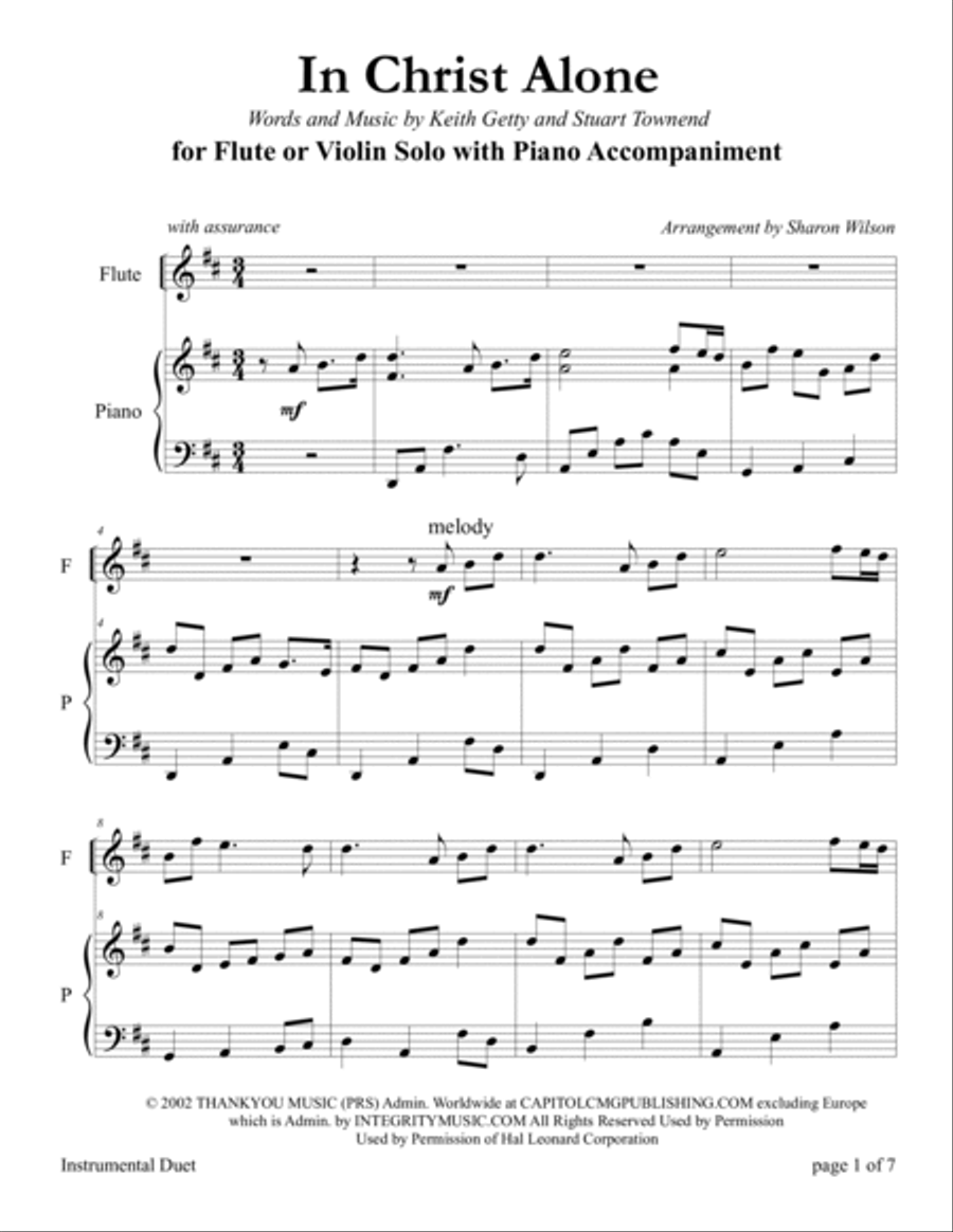 In Christ Alone Violin Solo scores gallery preview page 5