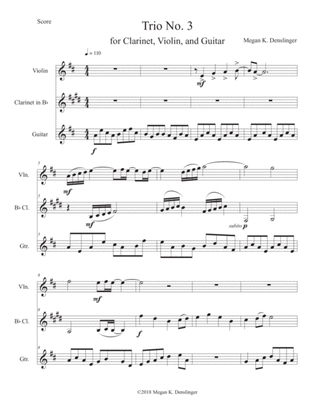 Trio No. 3 for Violin, Clarinet, and Guitar