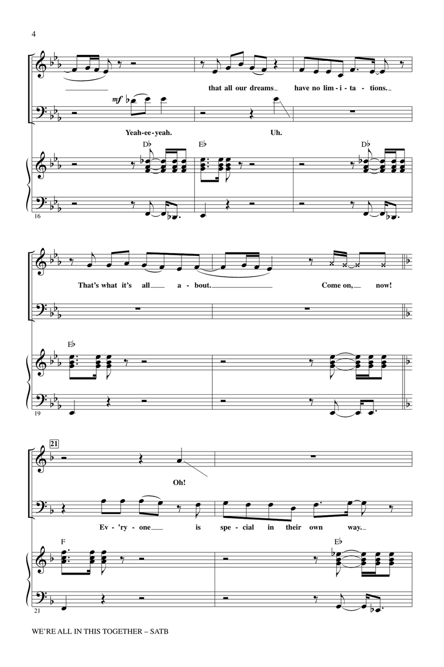 We're All In This Together (from High School Musical) (arr. Alan Billingsley) 4-Part scores gallery preview page 3