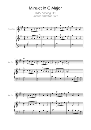 Minuet in G major BWV Anh. 114 - Bach - Tenor Sax