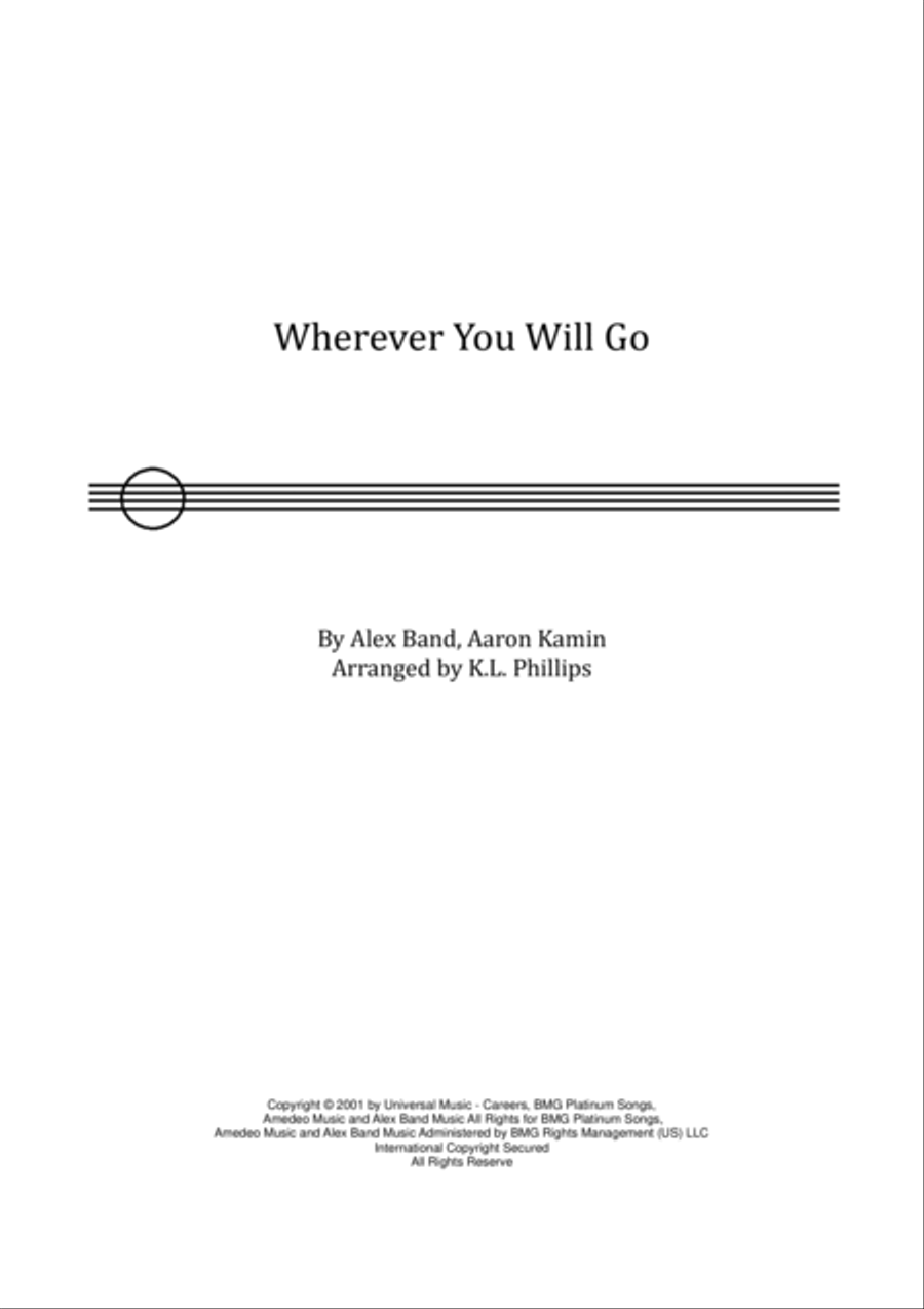 Wherever You Will Go Wherever You Will Go Violin Solo scores gallery preview page 1