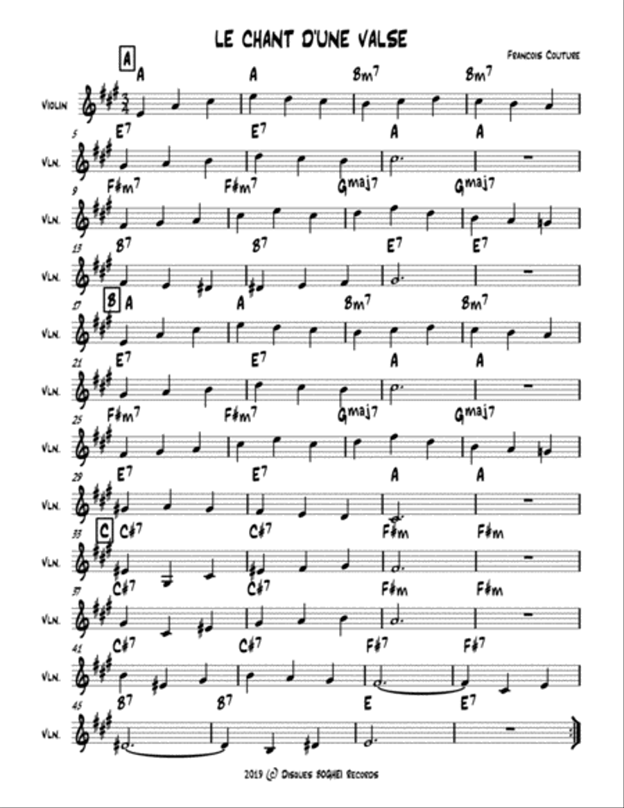 LE CHANT D'UNE VALSE LE CHANT D'UNE VALSE Piano scores gallery preview page 1