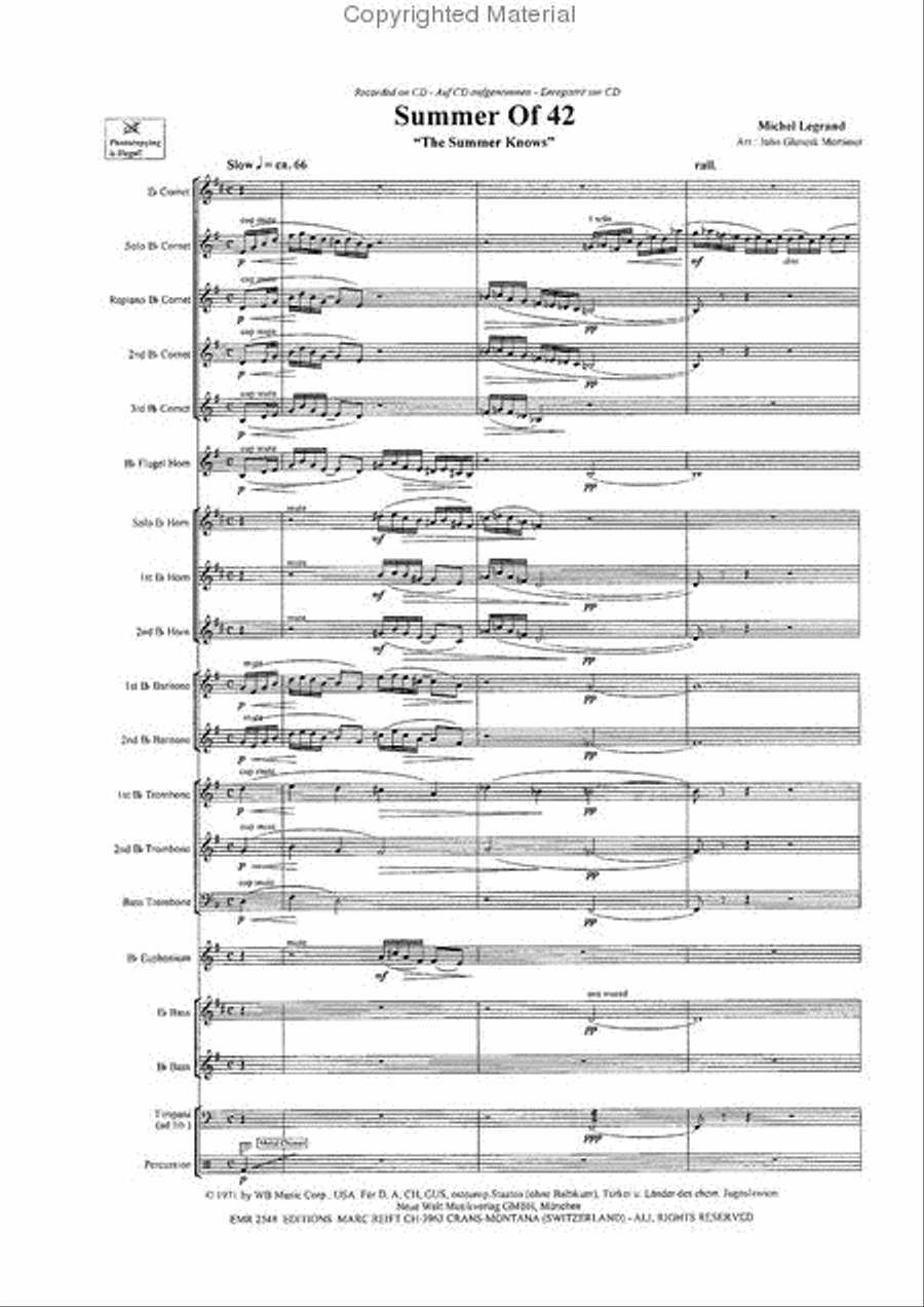 Summer Of 42 Brass Band scores gallery preview page 3