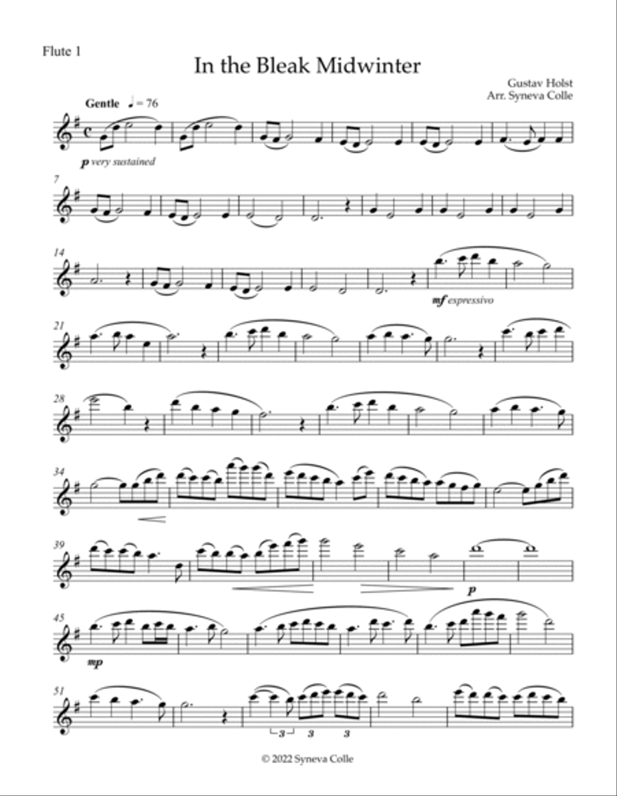 In the Bleak Midwinter Flute Duet scores gallery preview page 4