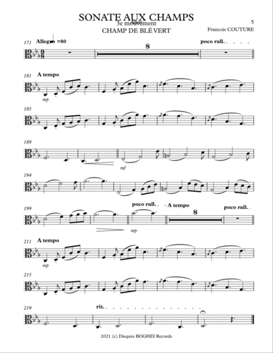 SONATE AUX CHAMPS String Duet scores gallery preview page 5