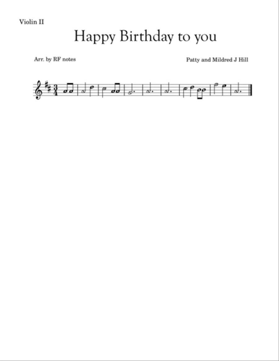 Happy Birthday to You String Quartet scores gallery preview page 3