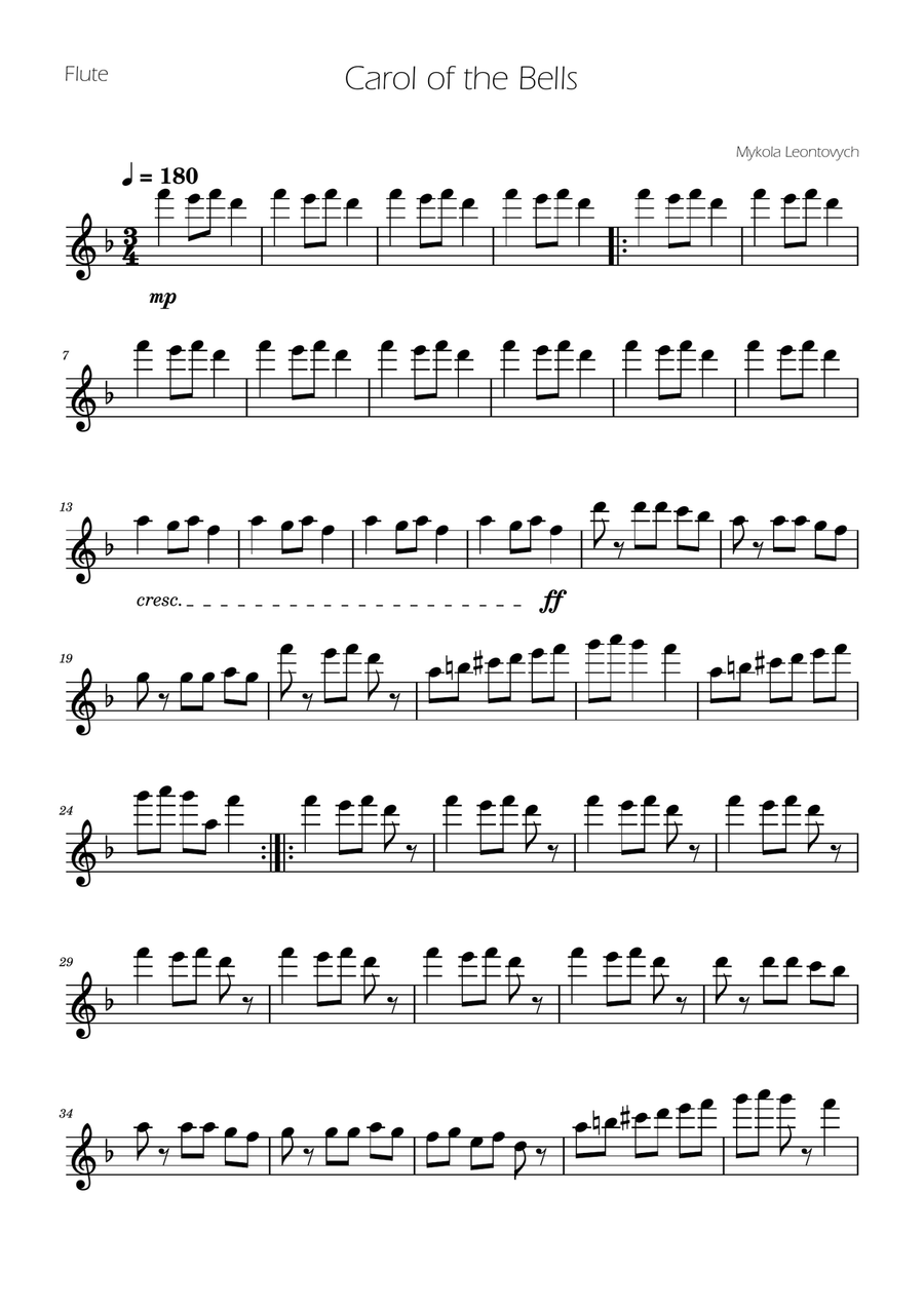 Carol of The Bells - Woodwind Trio Woodwind Trio scores gallery preview page 5