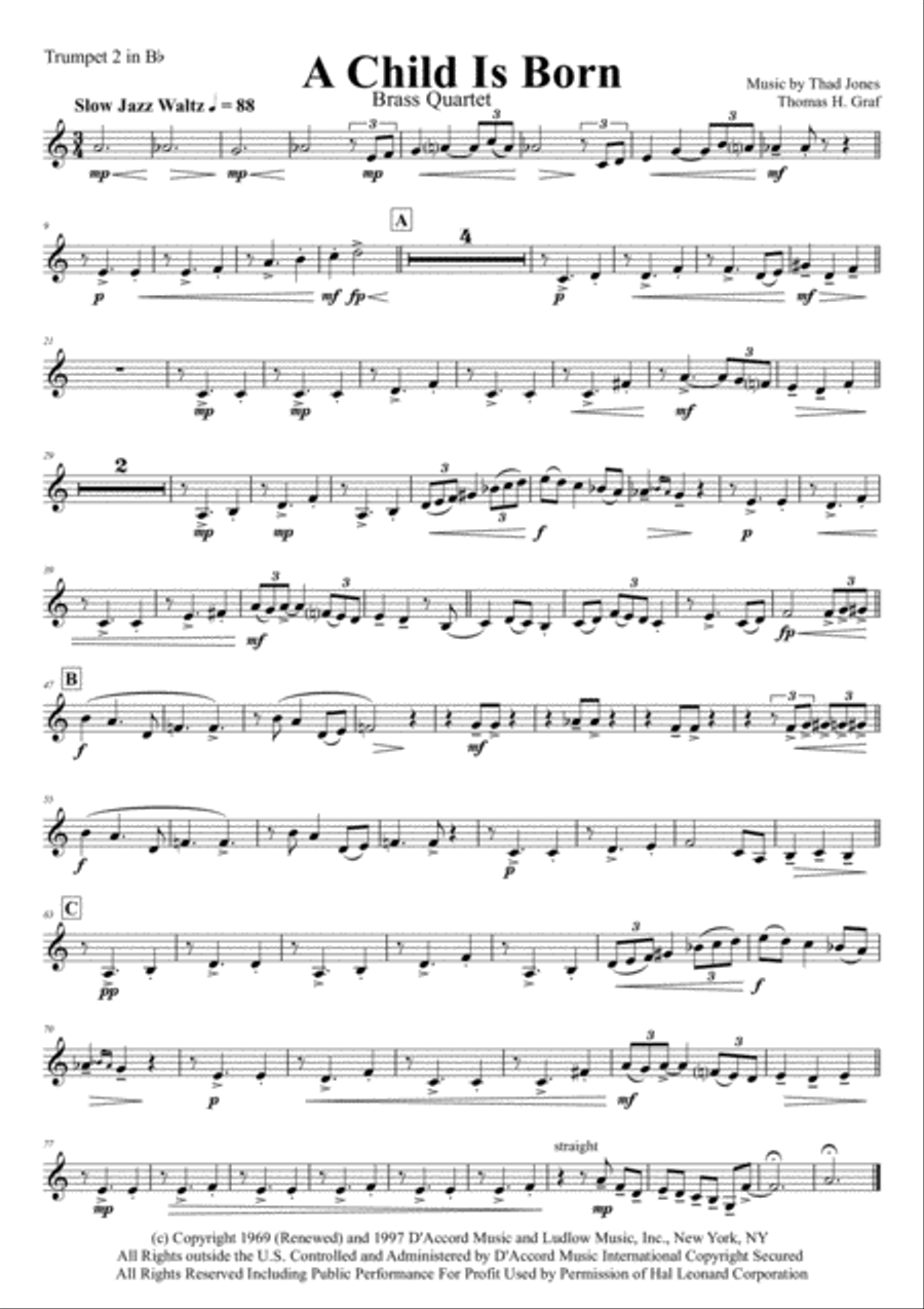A Child Is Born Euphonium scores gallery preview page 5