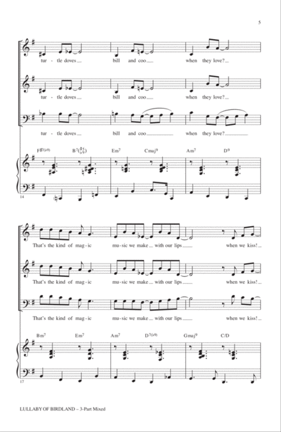 Lullaby Of Birdland Lullaby Of Birdland 3-Part scores gallery preview page 3