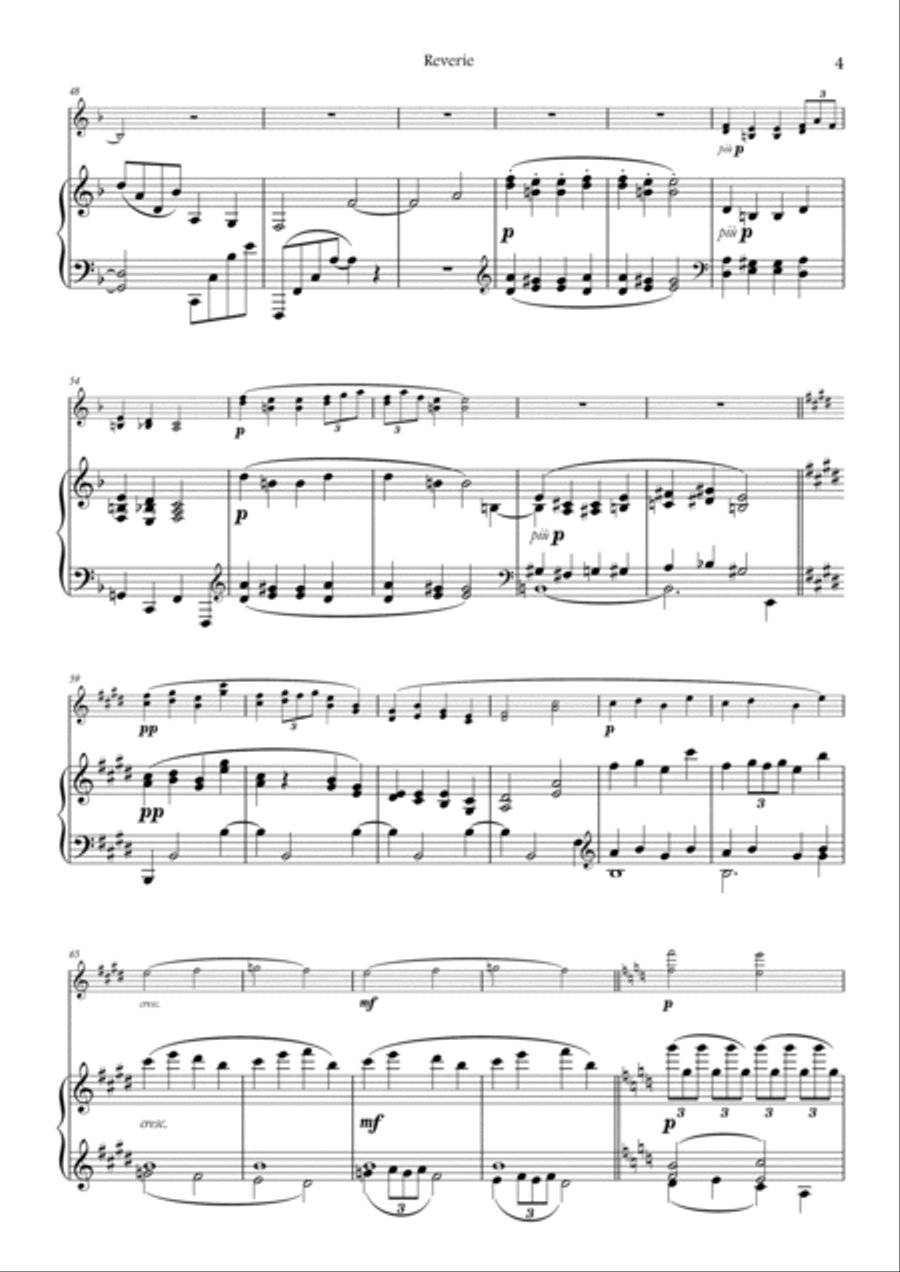 Reverie (Violin - Piano) Violin Solo scores gallery preview page 4