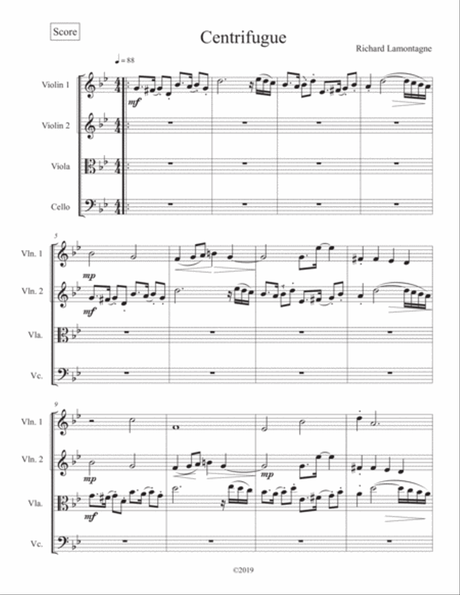Centrifugue for String Quartet String Quartet scores gallery preview page 3