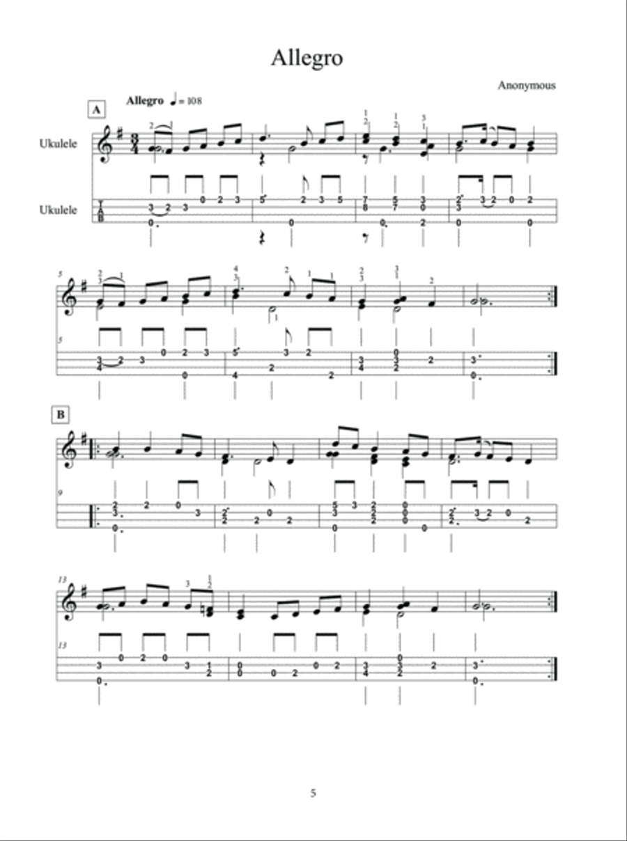 Ukulele Picking Tunes - Early Music Gems Ukulele scores gallery preview page 6