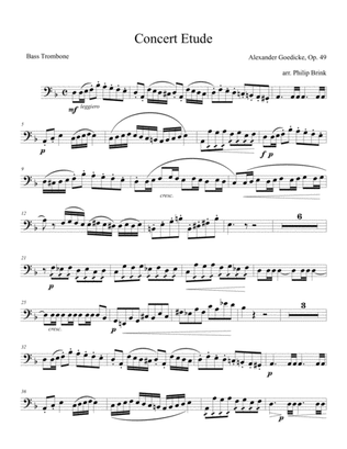 Concert Etude from 1948 by Alexander Goedicke transcribed for bass trombone and piano