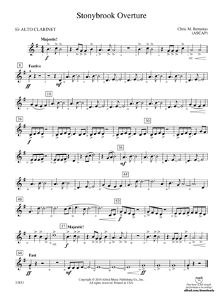 Stonybrook Overture: (wp) E-flat Alto Clarinet