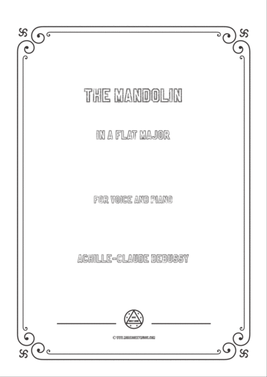 Debussy-The Mandolin in A flat Major,for voice and piano Voice Solo scores gallery preview page 1