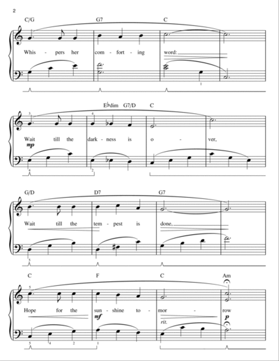 Whispering Hope (arr. Phillip Keveren) Easy Piano scores gallery preview page 2