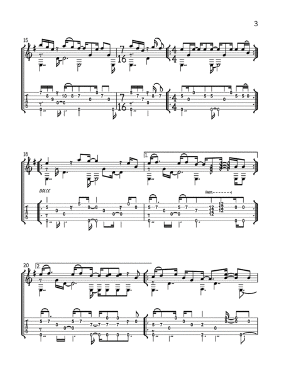 2000 Miles (with tab) Guitar Tablature scores gallery preview page 3