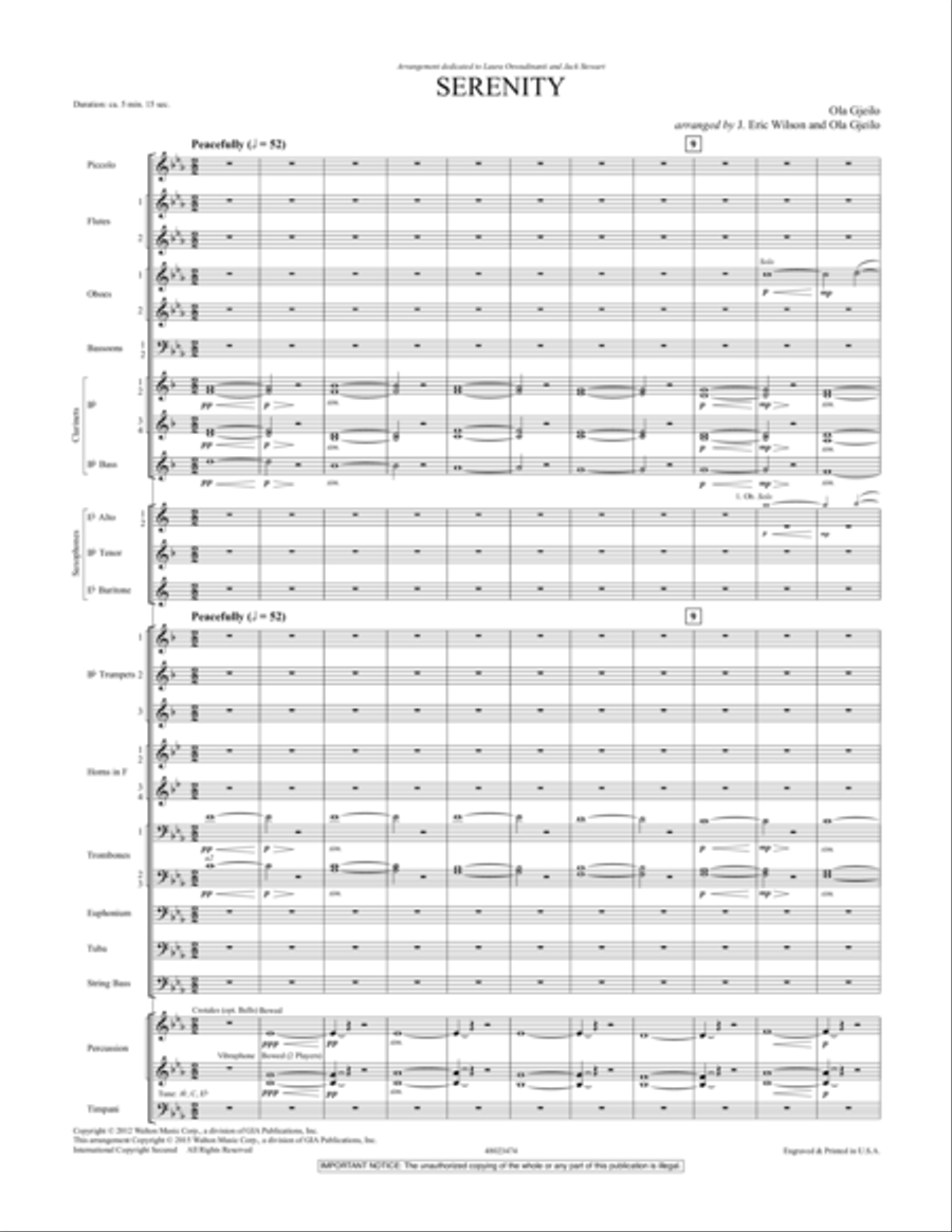 Serenity - Conductor Score (Full Score) Concert Band scores gallery preview page 5