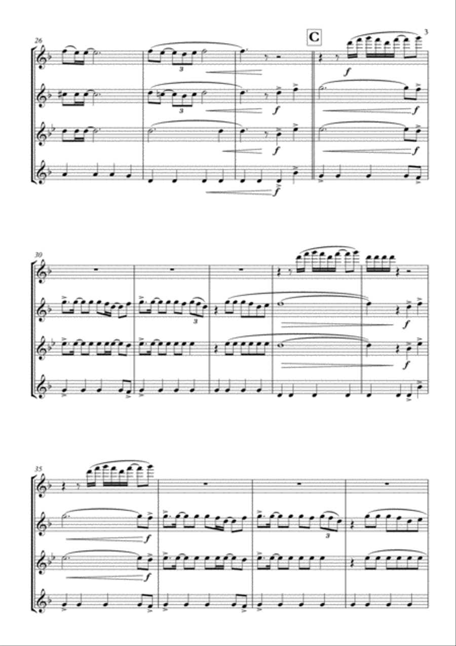 Voulez-vous Woodwind Quartet scores gallery preview page 5