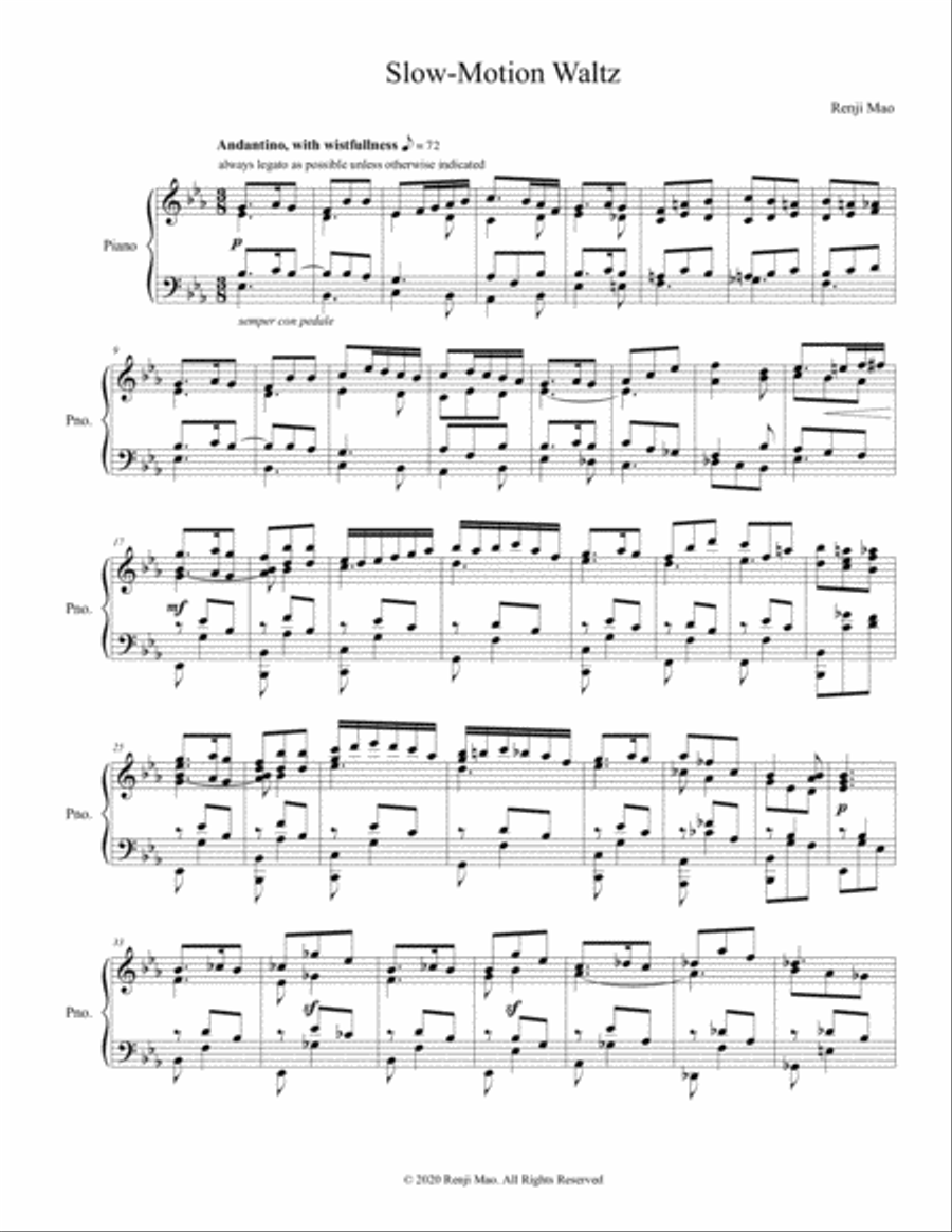 Slow-Motion Waltz Piano Solo scores gallery preview page 1