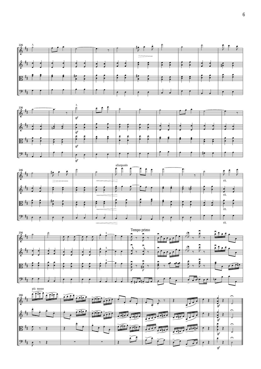 Elgar Pomp and Circumstance March No.1, for string quartet, CE001 String Quartet scores gallery preview page 6