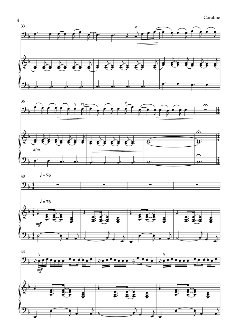 Coraline Piano scores gallery preview page 4