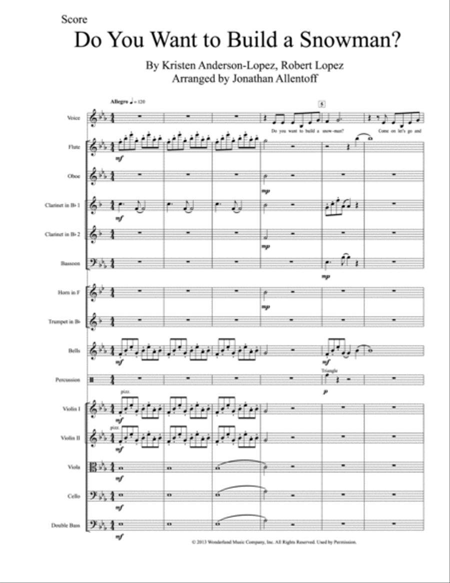 Do You Want To Build A Snowman? Large Ensemble scores gallery preview page 2