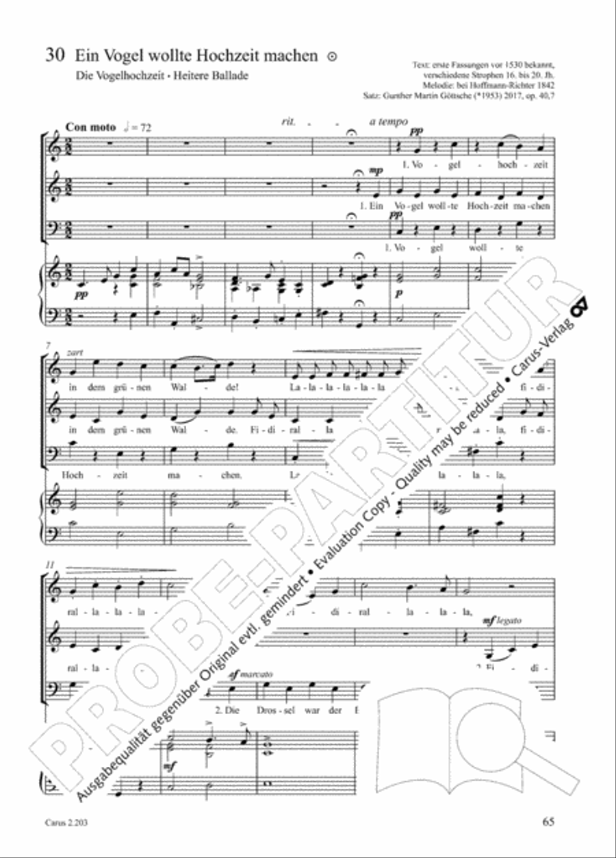 Loreley. Folk songs for choir (Loreley. Volkslieder fur Chor) Choir scores gallery preview page 72